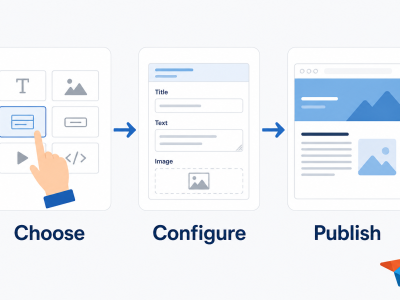 Choose, configure, publish.